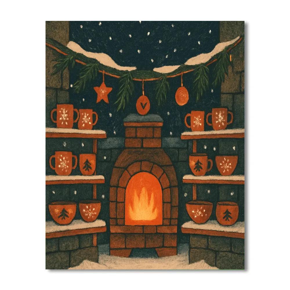 Christmas Pottery Kiln In Snow Court painting number kit
