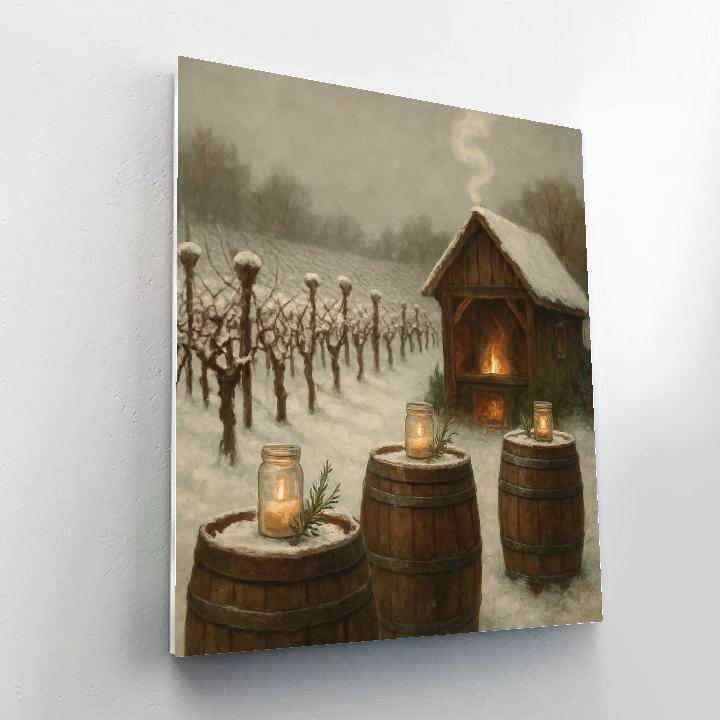 Snowy Vineyard With Mulled Wine Hut DIY paint by numbers