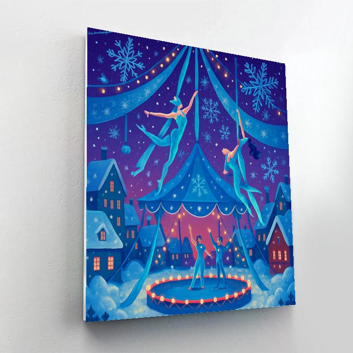Snowflake Circus Over Town Square Painting by numbers kit