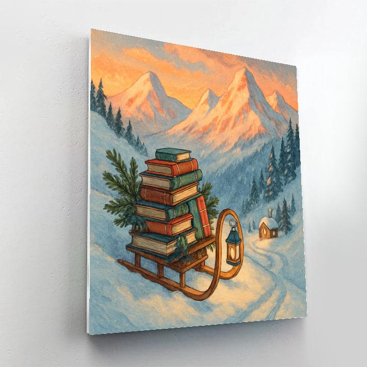 Toboggan Library On The Mountain Ridge Paint by numbers art