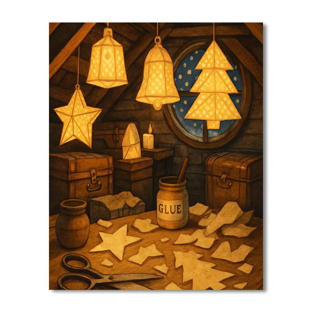 Snow Lantern Workshop In The Attic painting number kit