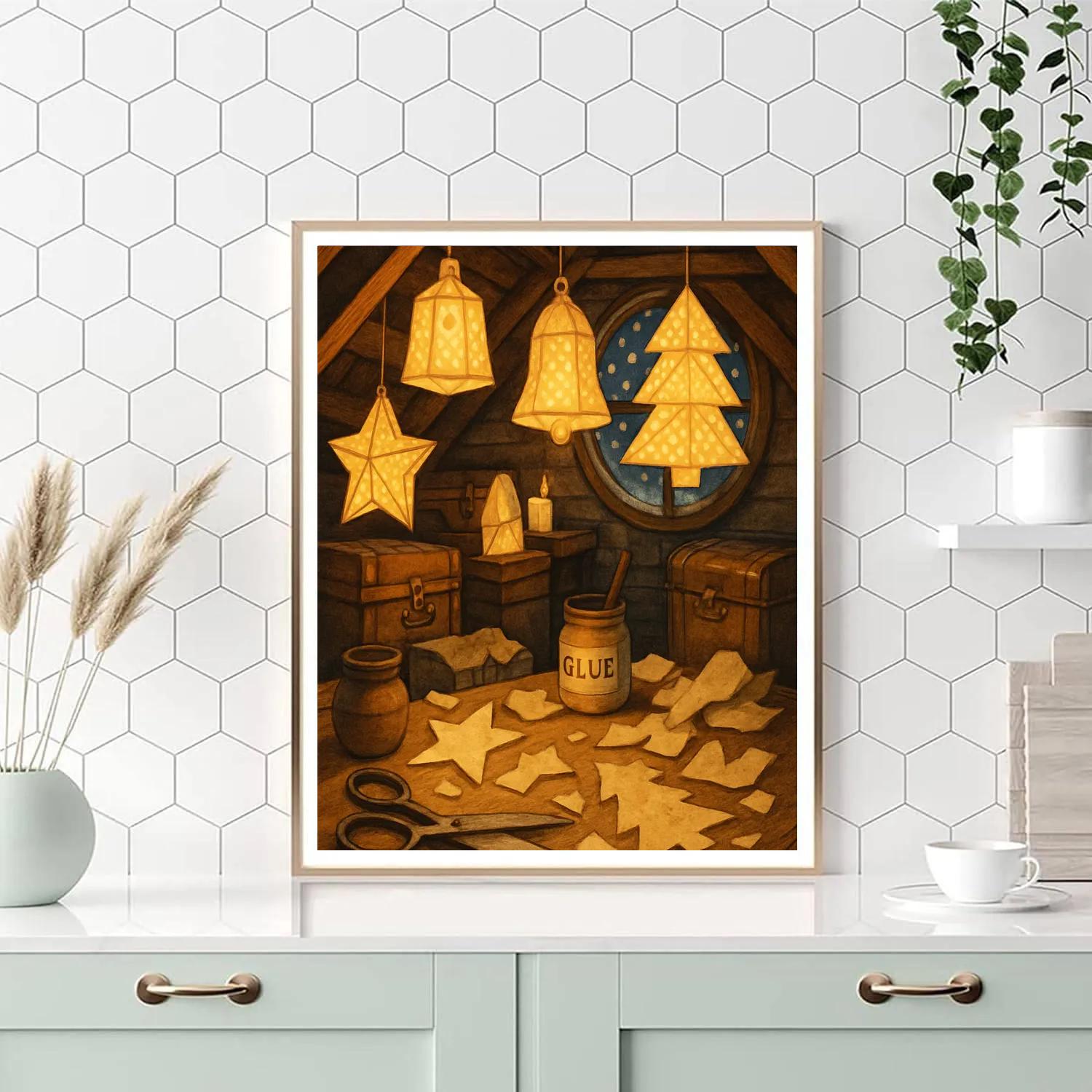 Snow Lantern Workshop In The Attic painting number kit