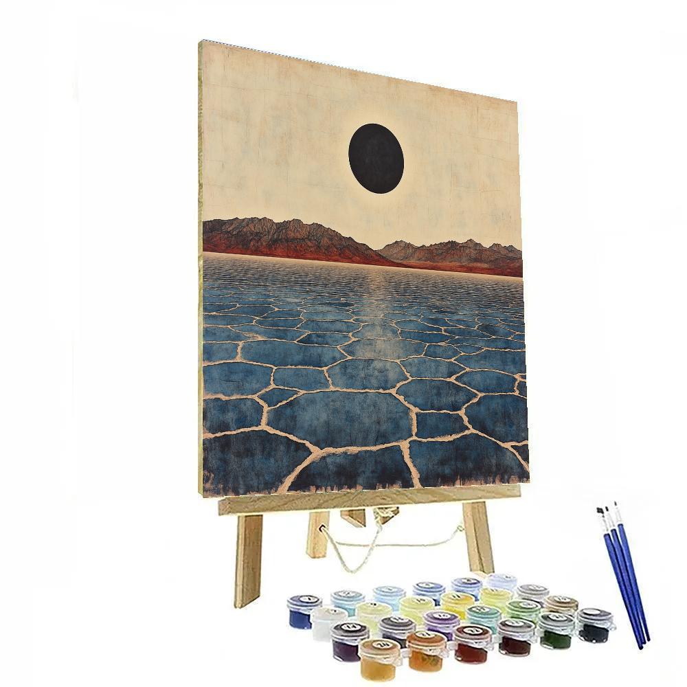 Michelangelo Inspired Eclipse Over Salt Flats painting number kit