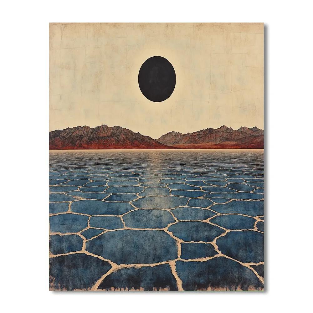 Michelangelo Inspired Eclipse Over Salt Flats painting number kit