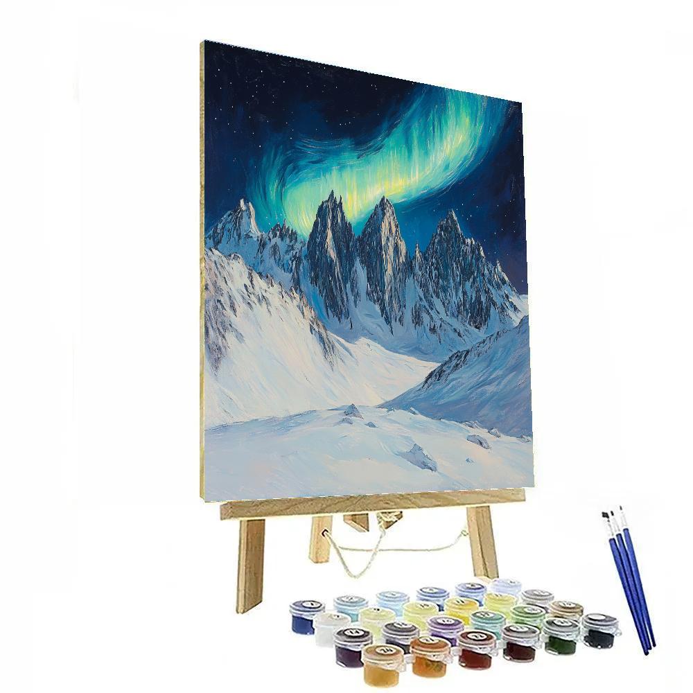 Edgar Degas Inspired Aurora Over Silent Mountains Paint by numbers art