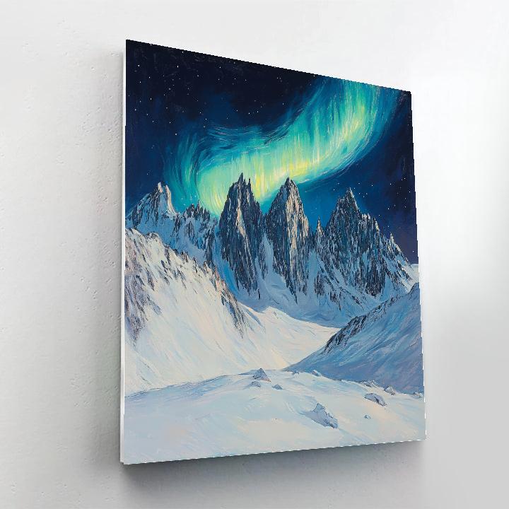 Edgar Degas Inspired Aurora Over Silent Mountains Paint by numbers art