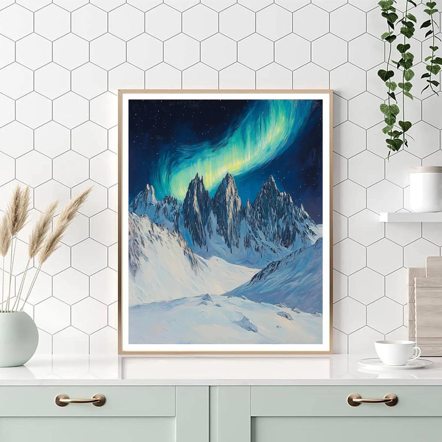 Edgar Degas Inspired Aurora Over Silent Mountains Paint by numbers art