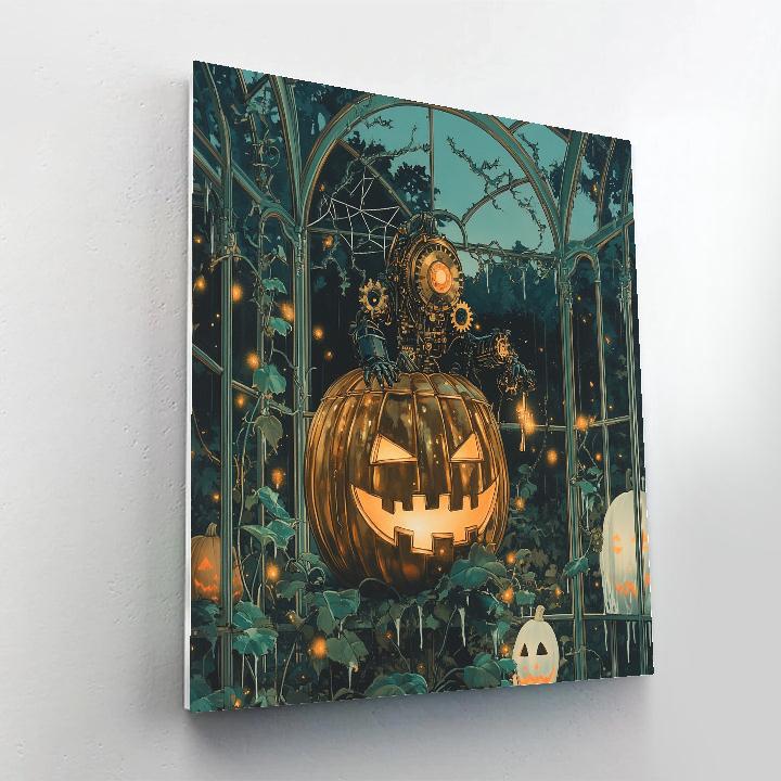 Haunted Clockwork Pumpkin Conservatory painting number kit