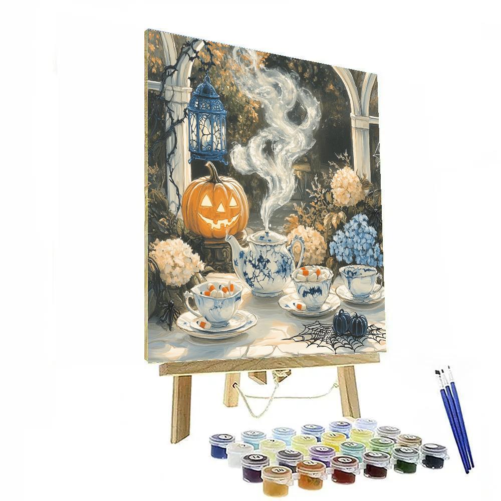 Tea Room In Haunted Porcelain Garden Paint by numbers kits