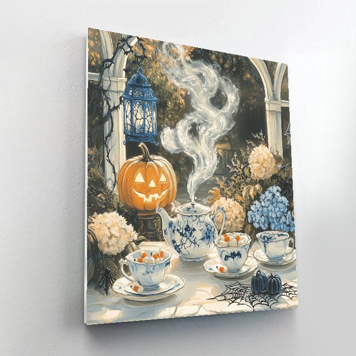 Tea Room In Haunted Porcelain Garden Paint by numbers kits