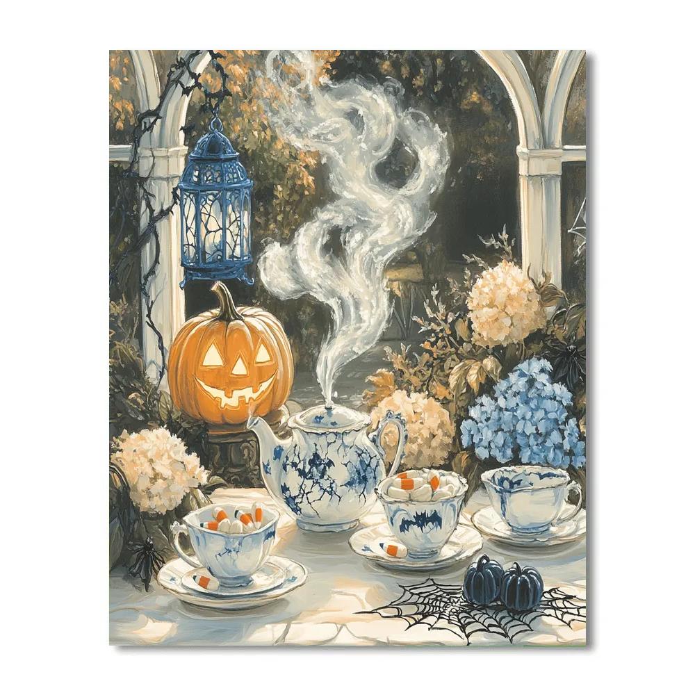 Tea Room In Haunted Porcelain Garden Paint by numbers kits