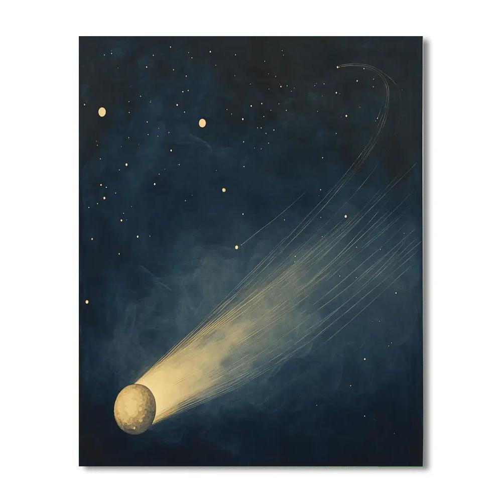 Leonardo Da Vinci Inspired Comet Dust Tail Meditation paint by number