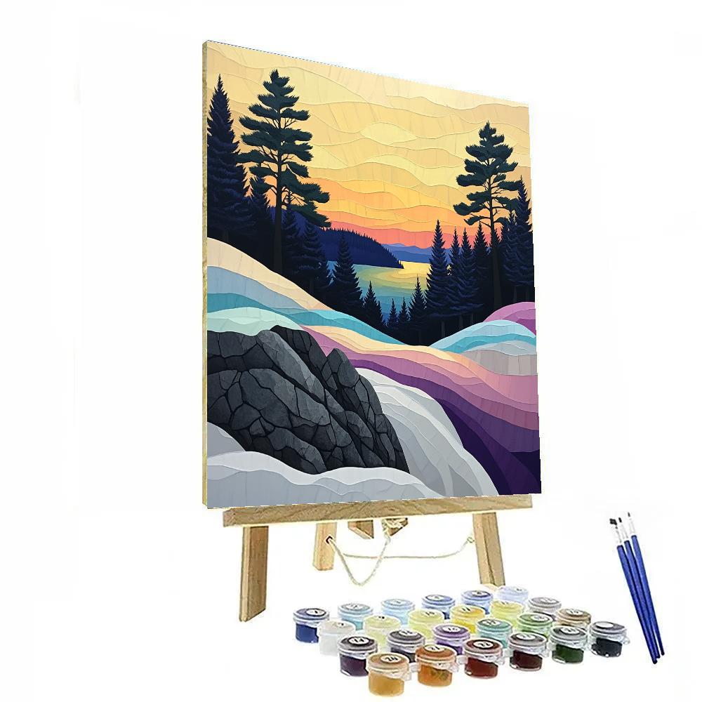 A.Y. Jackson Inspired Prism Snow On The Canadian Shield Escarpment Paint by numbers kits