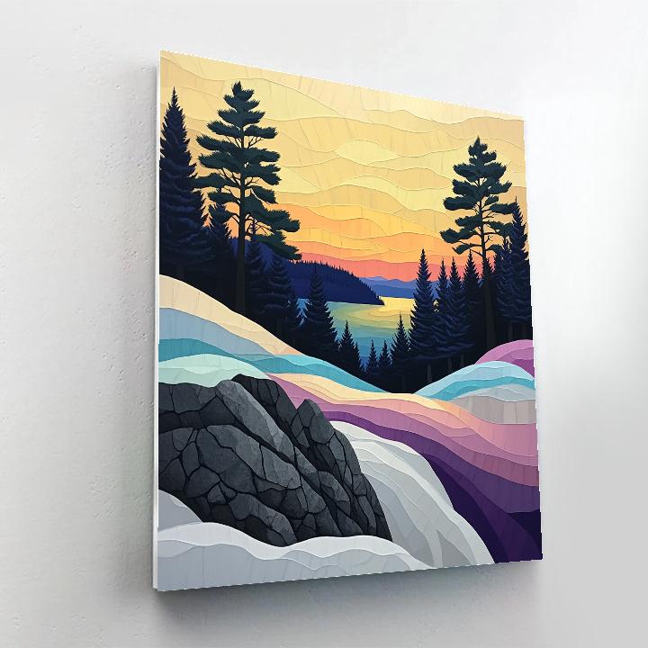 A.Y. Jackson Inspired Prism Snow On The Canadian Shield Escarpment Paint by numbers kits