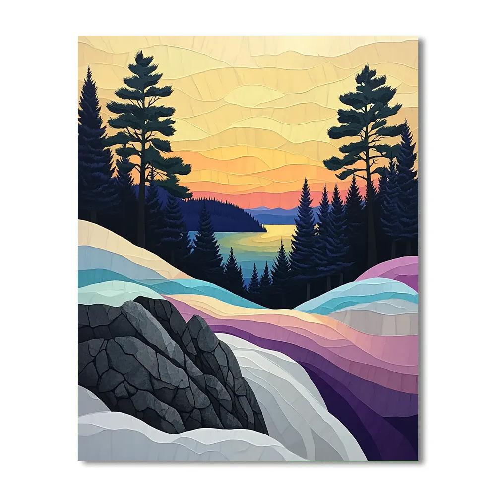 A.Y. Jackson Inspired Prism Snow On The Canadian Shield Escarpment Paint by numbers kits