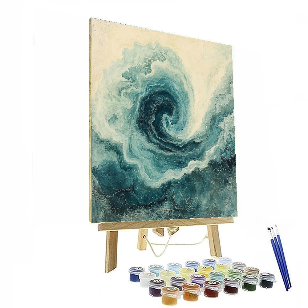 Leonardo Da Vinci Inspired Ocean Current Whorls Numbered painting kits