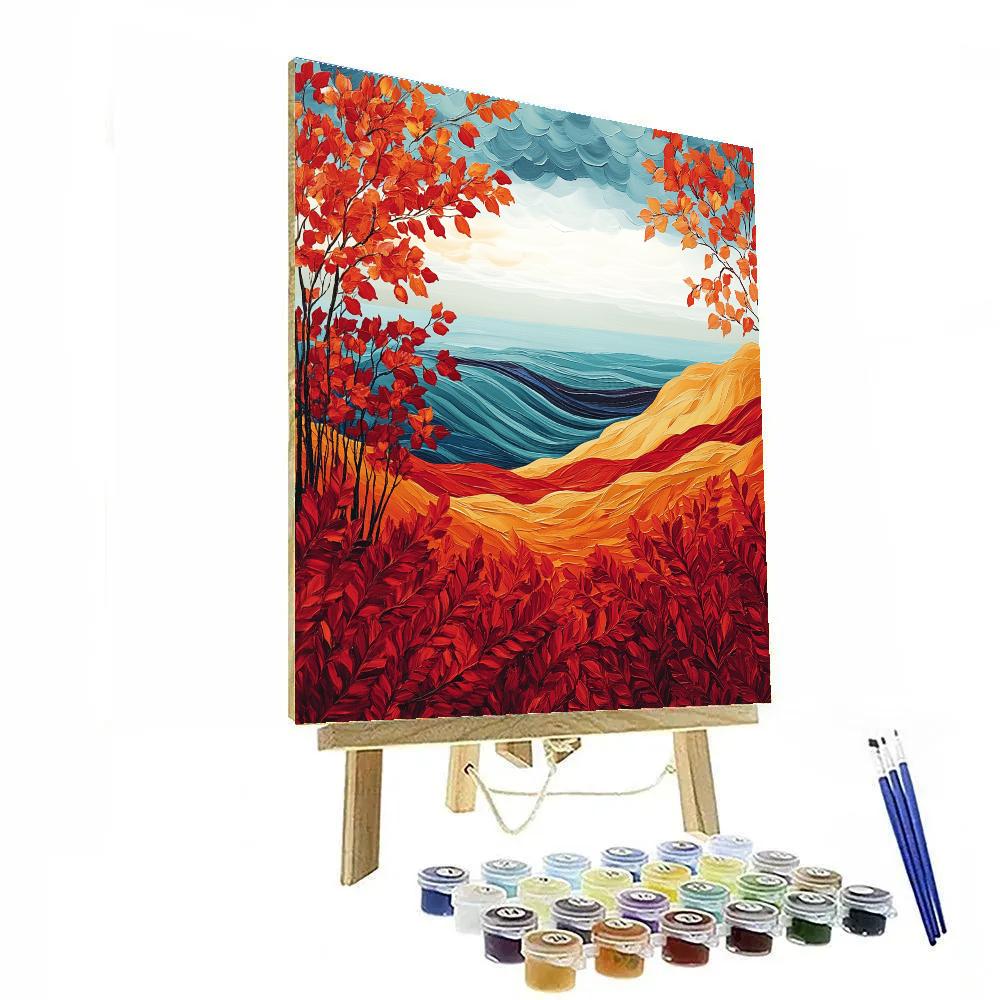 A.Y. Jackson Inspired Algoma Ember Foliage Stormbreak paint by number