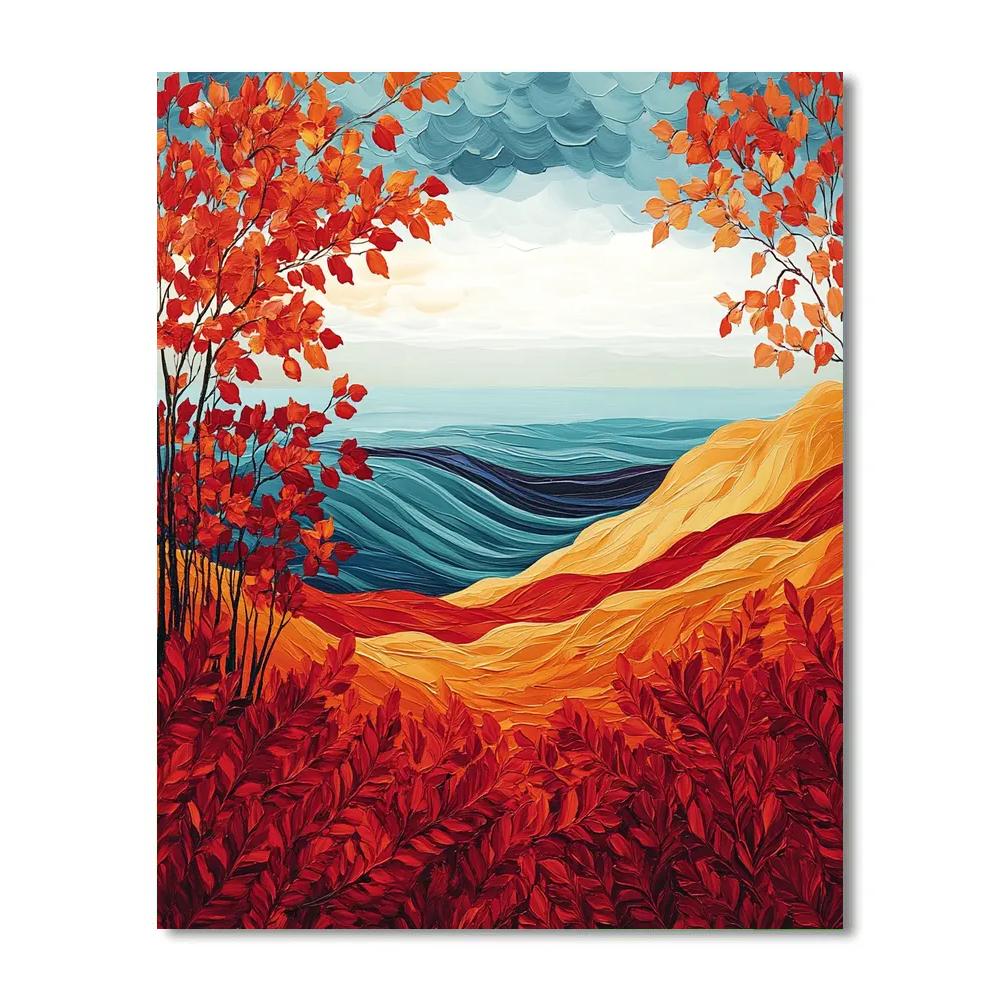 A.Y. Jackson Inspired Algoma Ember Foliage Stormbreak paint by number