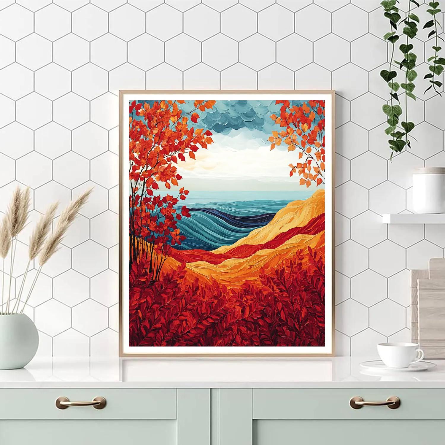 A.Y. Jackson Inspired Algoma Ember Foliage Stormbreak paint by number