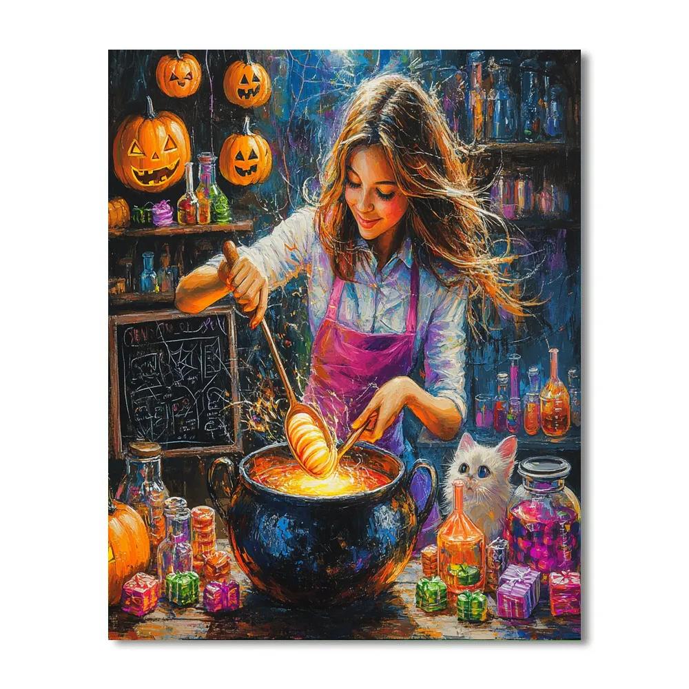 Spooky Candy Alchemy Workshop paint by numbers