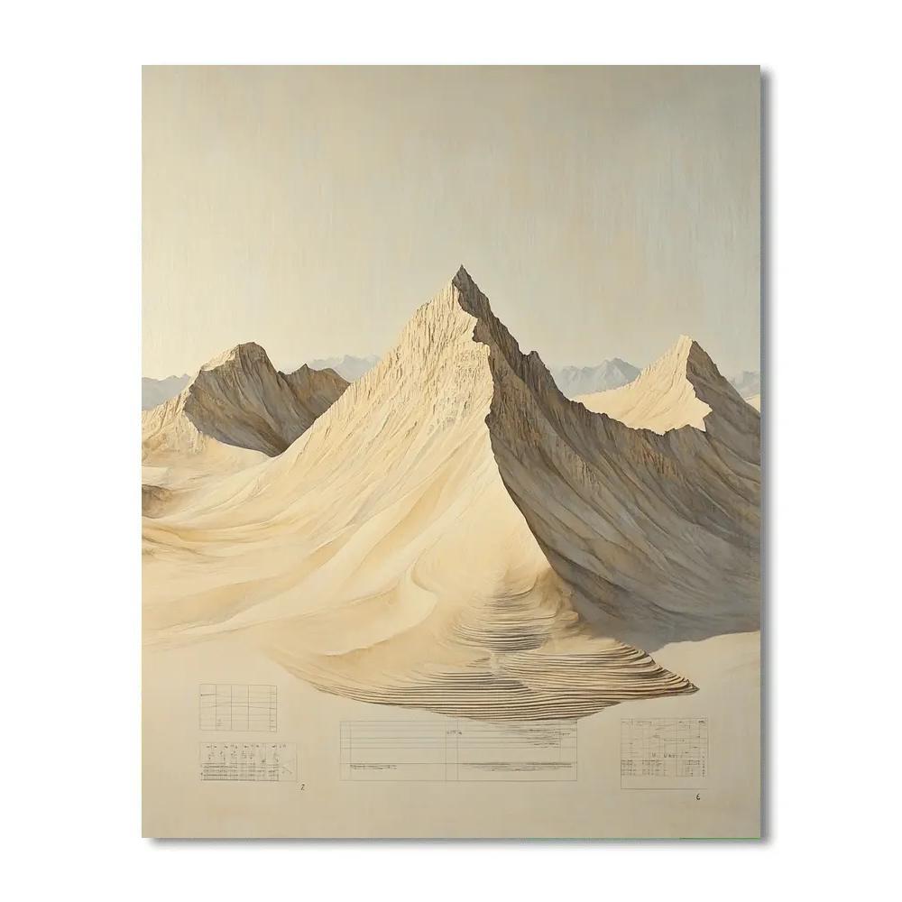 Leonardo Da Vinci Inspired Desert Wind Stratigraphy Numbered painting kits