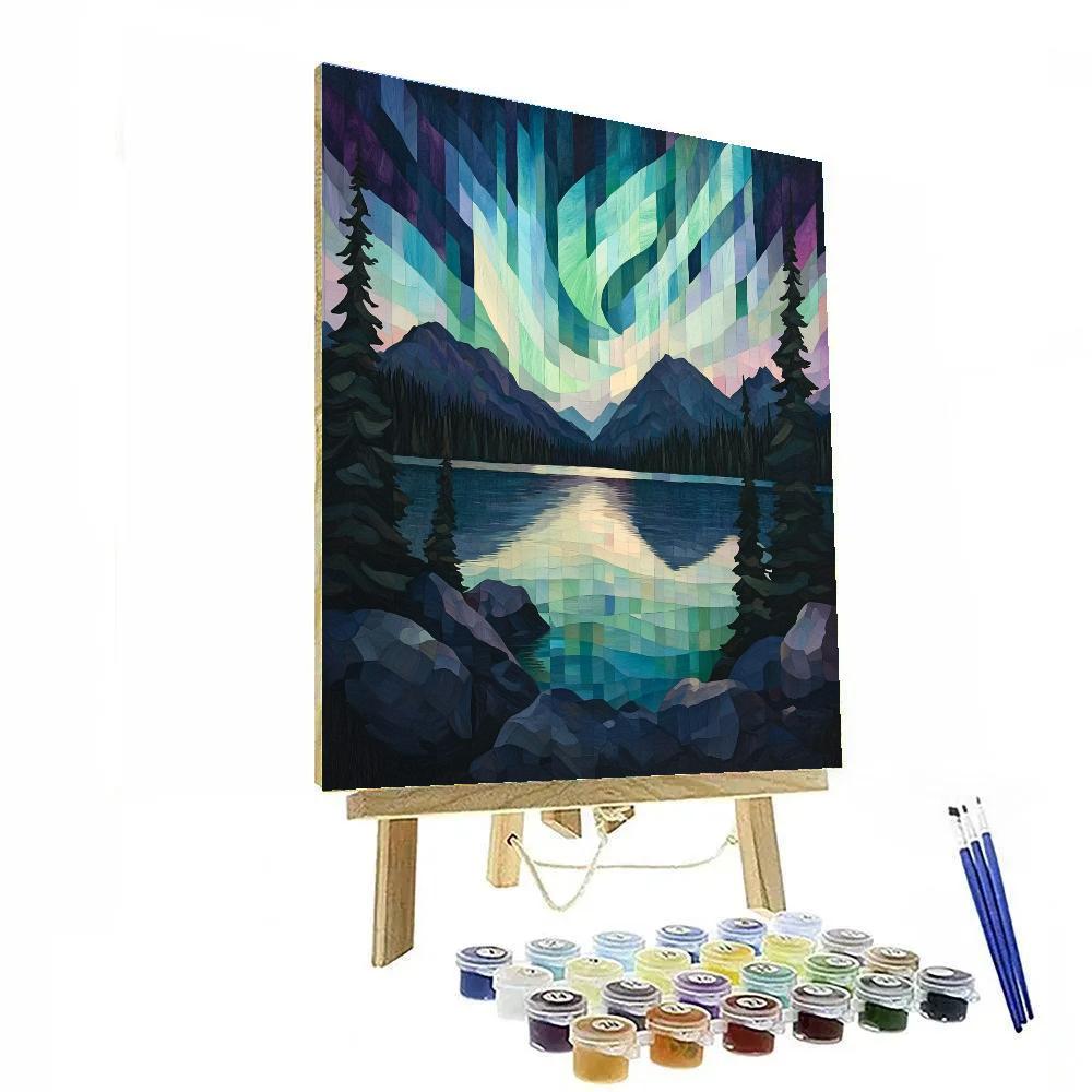 A.Y. Jackson Inspired Aurora Reflections On Boreal Night Lake Painting by numbers kit