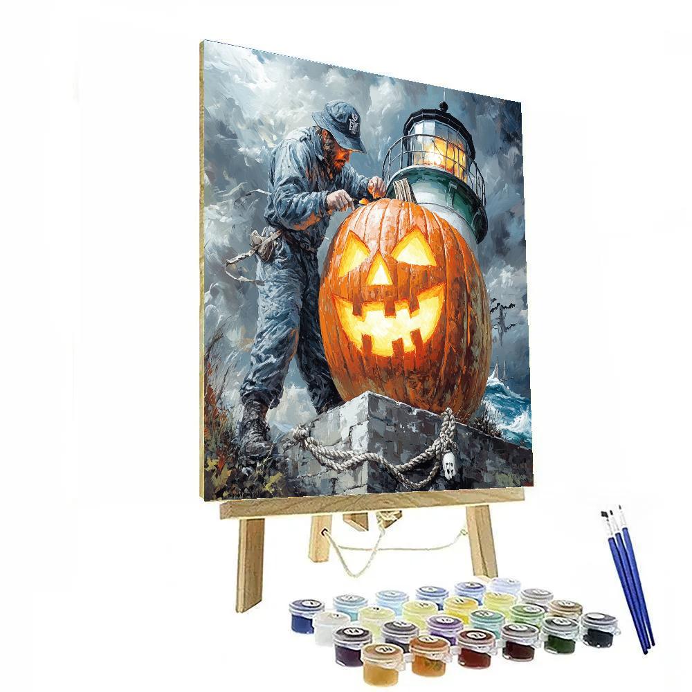 The Lighthouse Keeper, Halloween Night Signal DIY paint by numbers