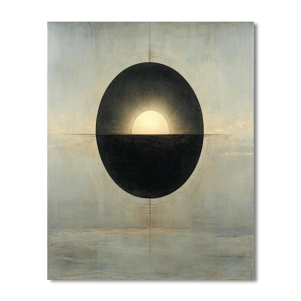 Leonardo Da Vinci Inspired Eclipse Penumbra Study paint by color