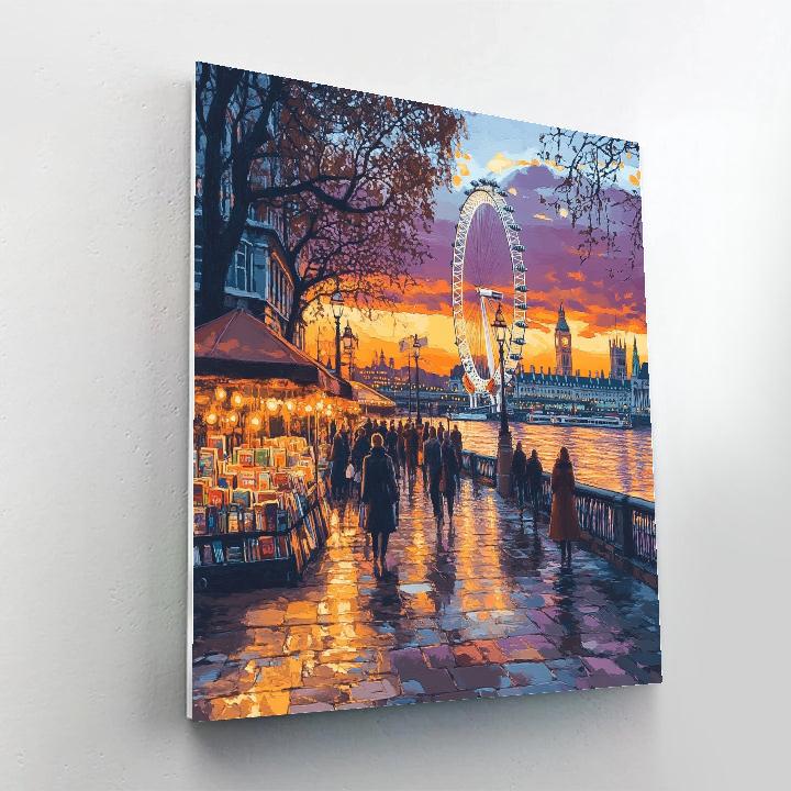 Evening Stroll Along South Bank London United Kingdom paint by numbers