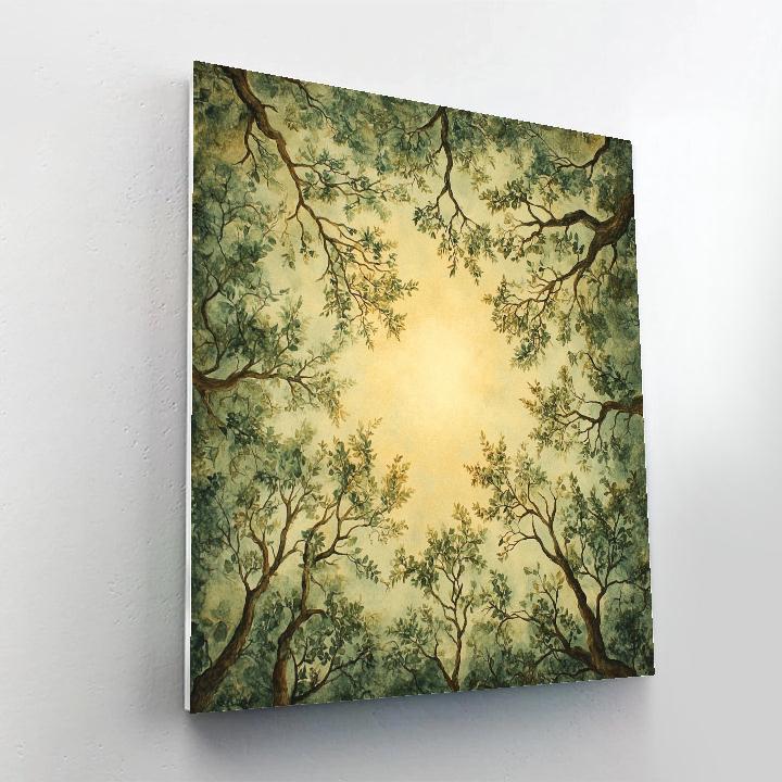 Leonardo Da Vinci Inspired Forest Canopy Light Lattices Painting by numbers kit