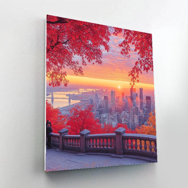 Sunrise View From Mount Royal Park Montreal Canada Paint by numbers art