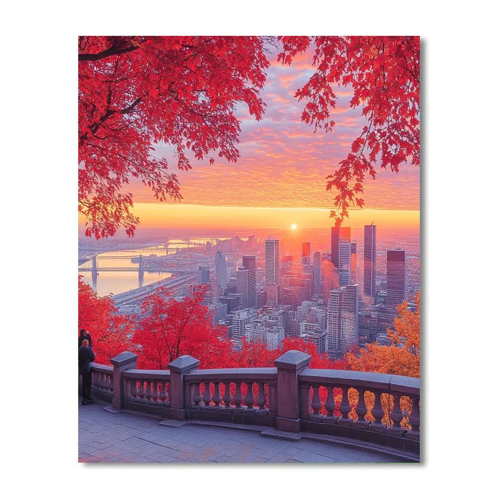 Sunrise View From Mount Royal Park Montreal Canada Paint by numbers art