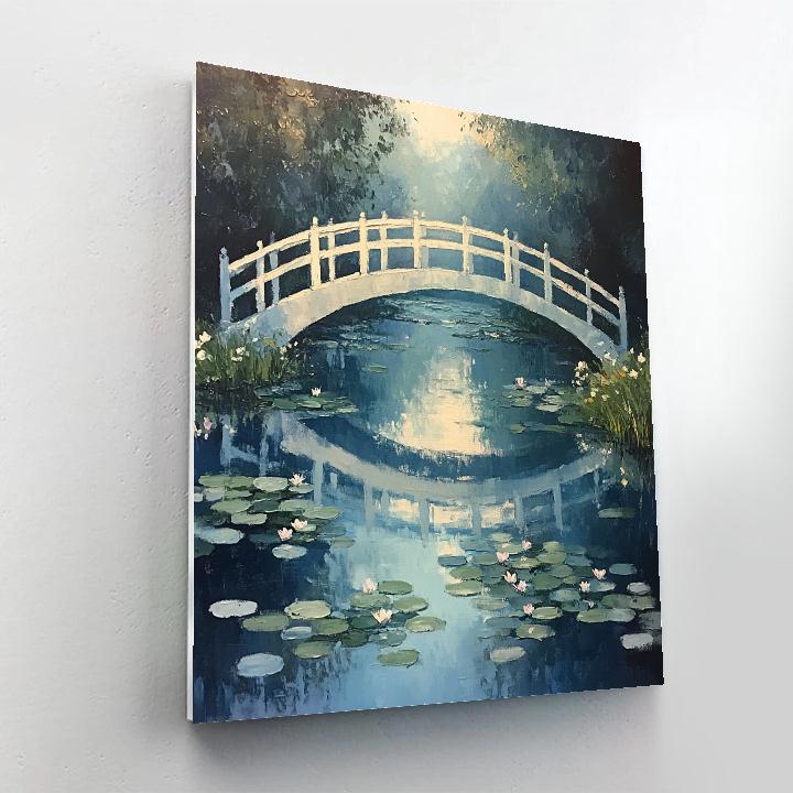 Claude Monet Inspired Japanese Bridge Moonlit Mist DIY paint by numbers