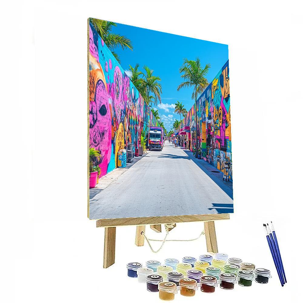 Vibrant Street Art In Wynwood Miami United States paint by numbers