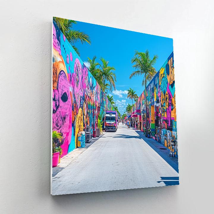 Vibrant Street Art In Wynwood Miami United States paint by numbers