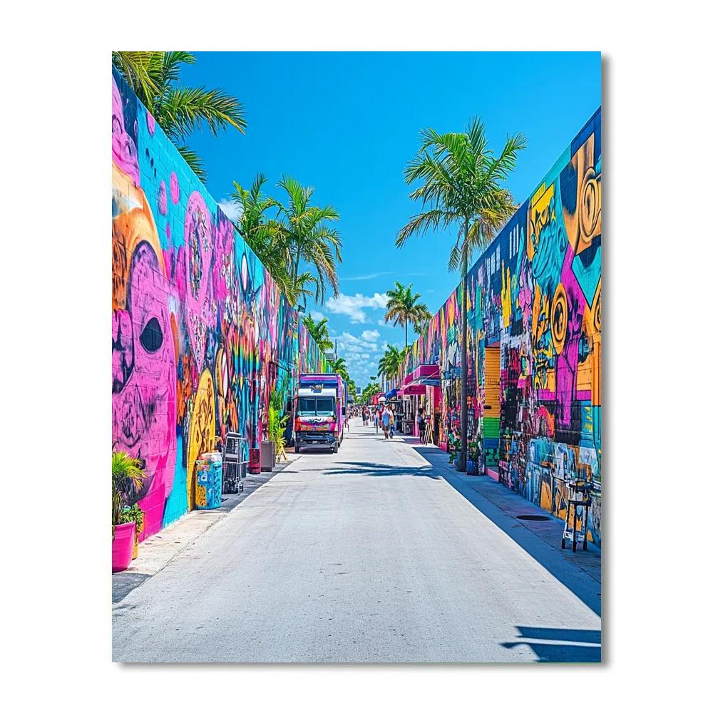 Vibrant Street Art In Wynwood Miami United States paint by numbers