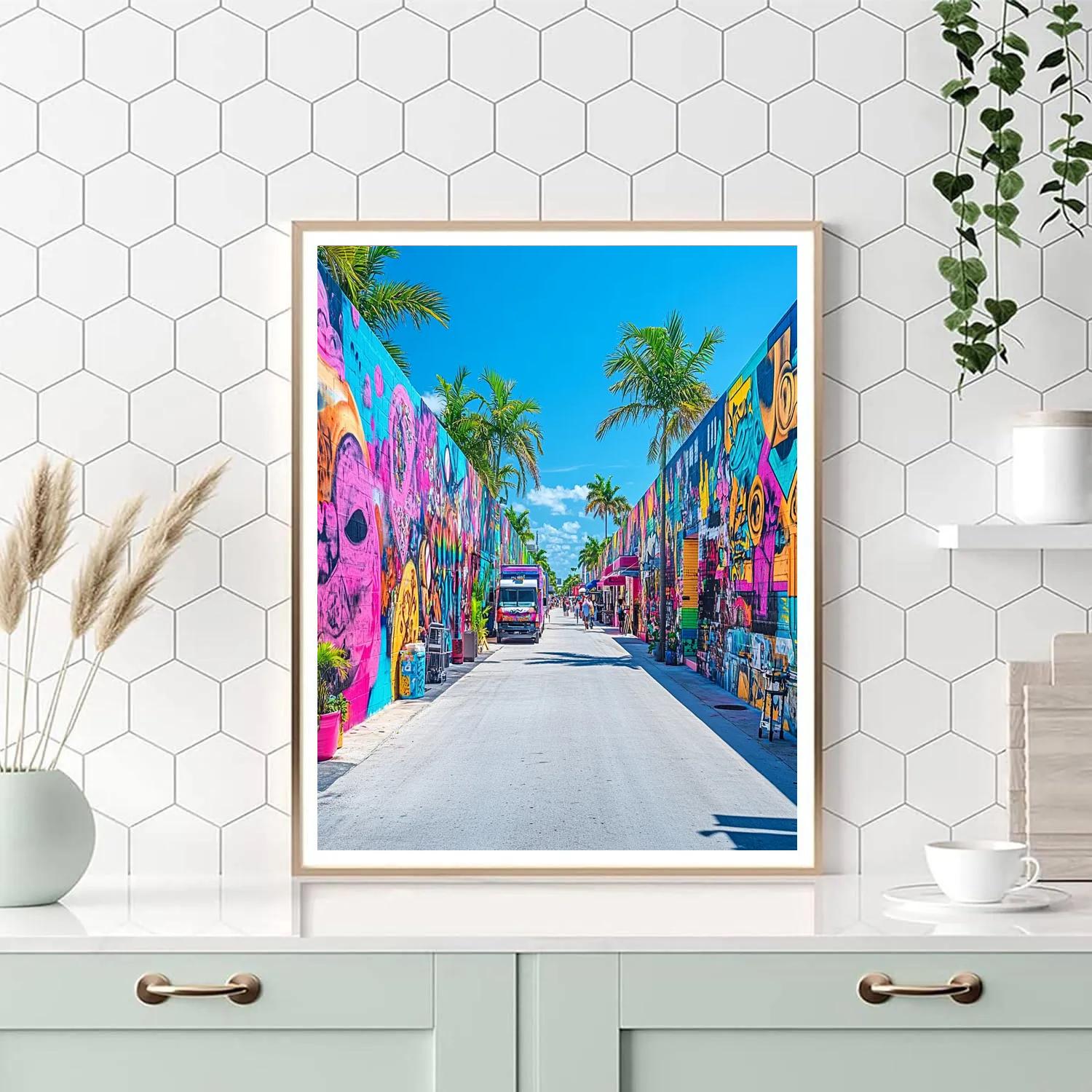 Vibrant Street Art In Wynwood Miami United States paint by numbers