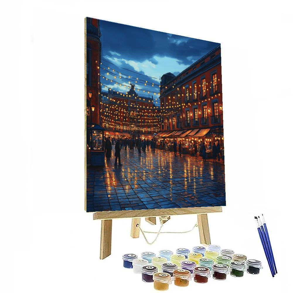 Winter Lights At Plaza Mayor Madrid Spain Paint by numbers kits