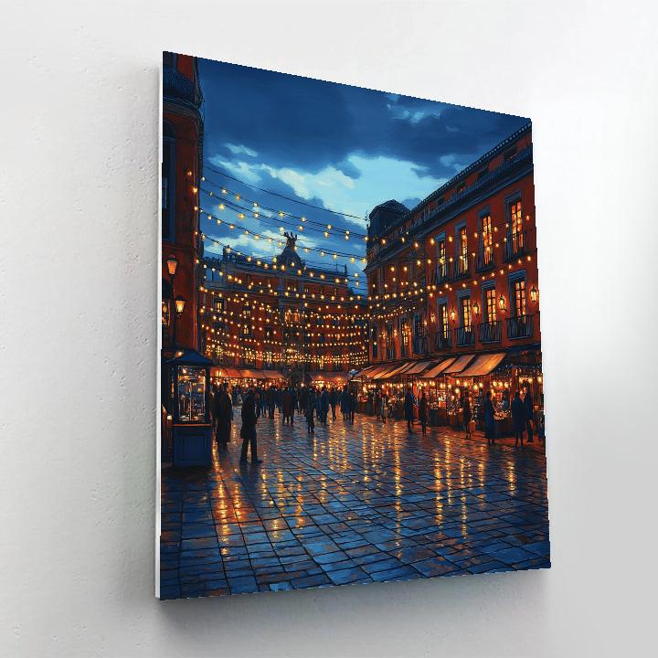 Winter Lights At Plaza Mayor Madrid Spain Paint by numbers kits