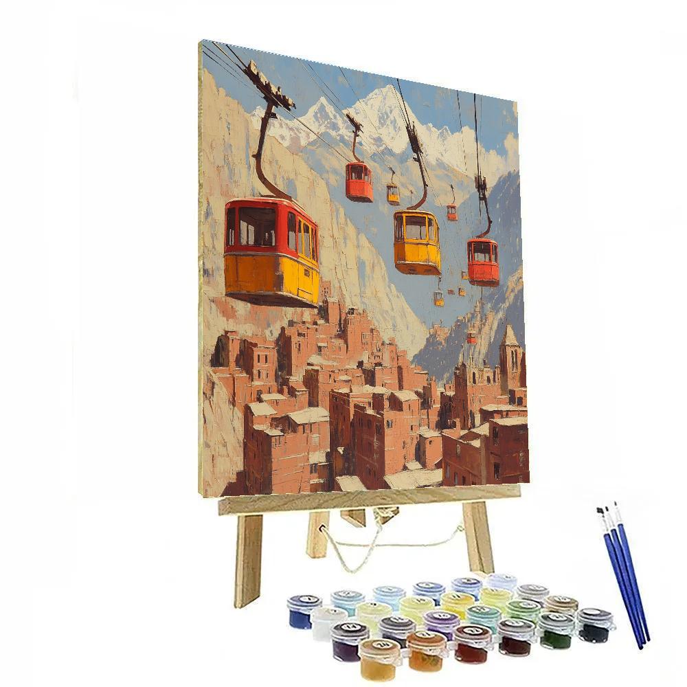 Cable Cars Over La Paz Bolivia Number painting