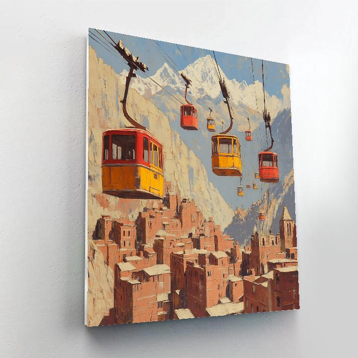 Cable Cars Over La Paz Bolivia Number painting