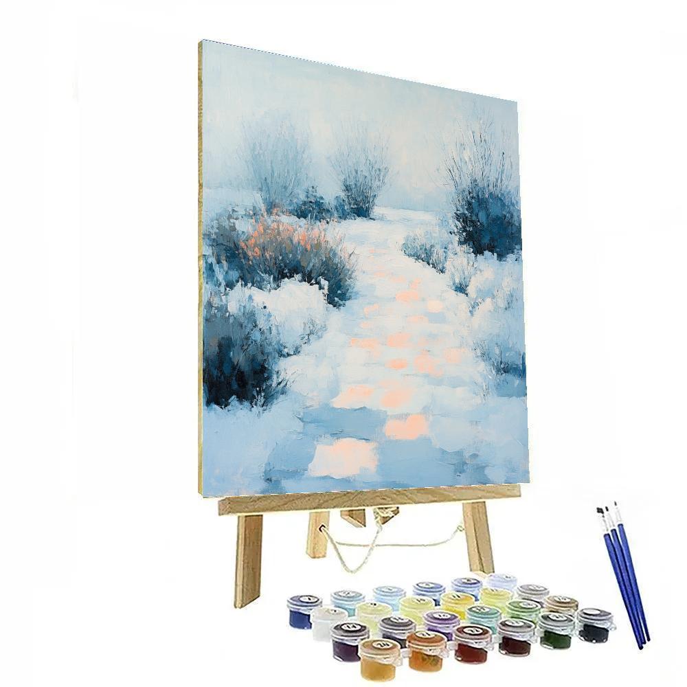 Claude Monet Inspired Snow Garden Blue Hour Paint by numbers kits