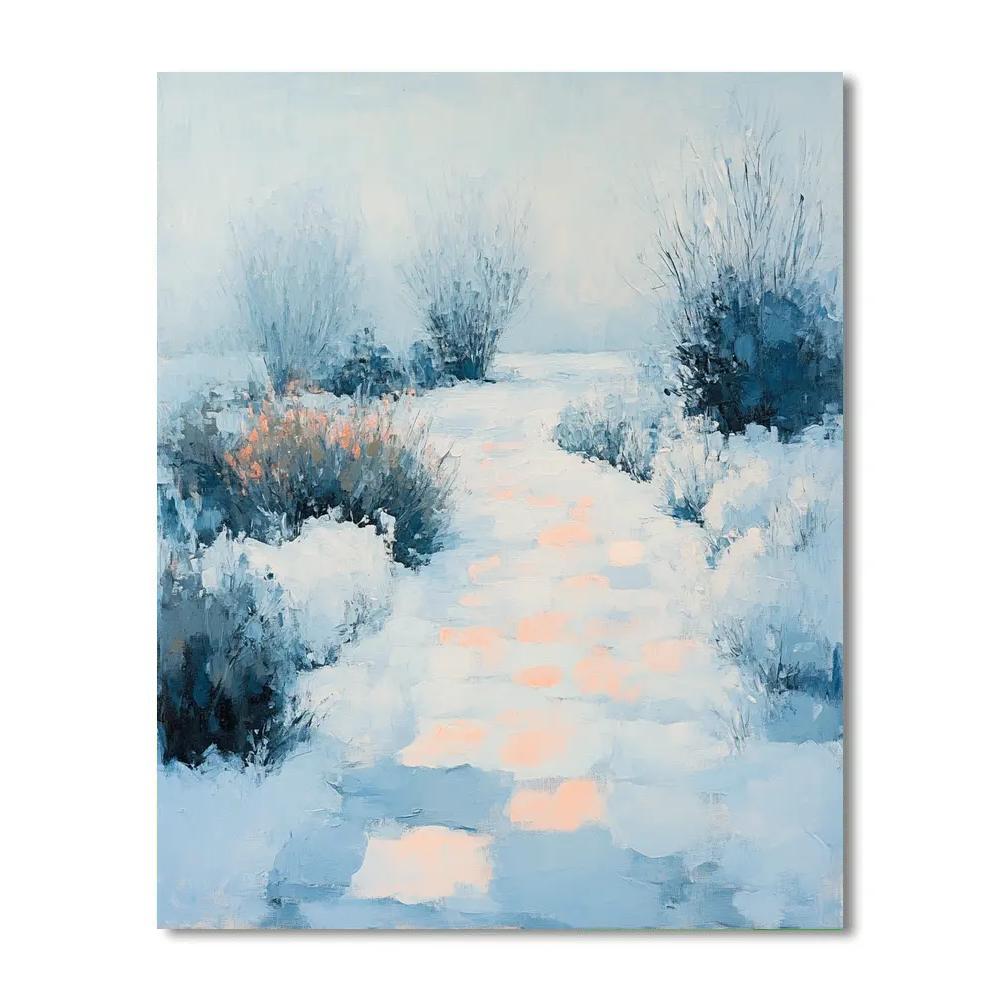 Claude Monet Inspired Snow Garden Blue Hour Paint by numbers kits