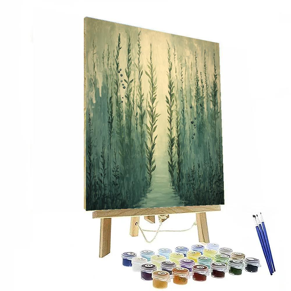 Leonardo Da Vinci Inspired Underwater Kelp Cathedral painting number kit