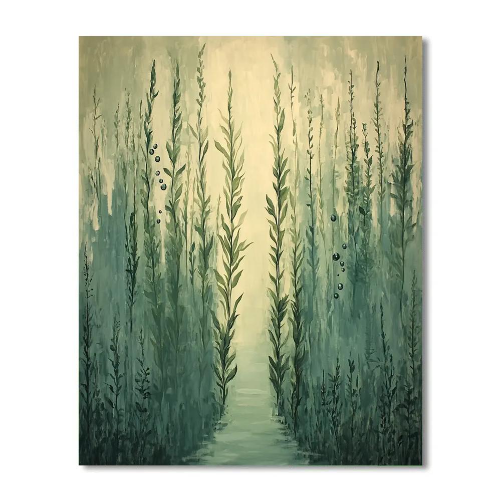 Leonardo Da Vinci Inspired Underwater Kelp Cathedral painting number kit