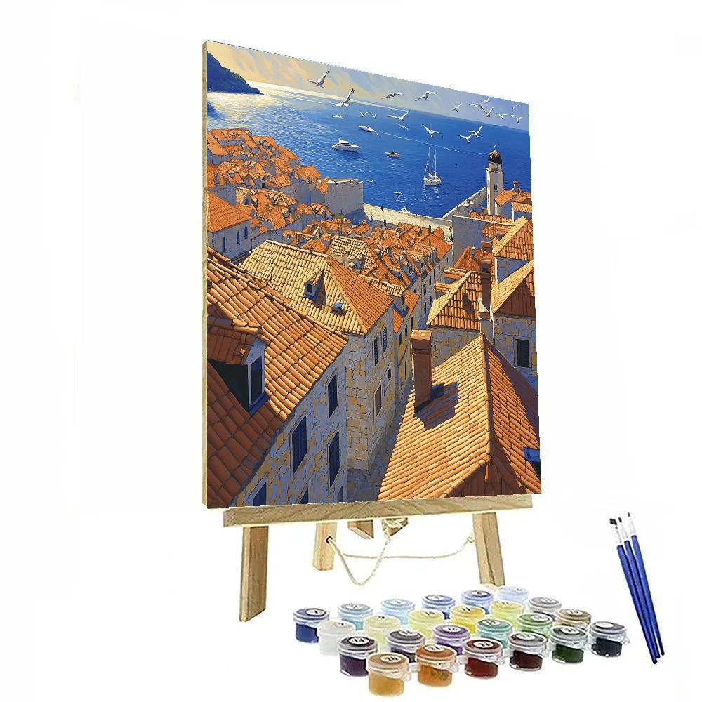 Old Town Rooftops Of Dubrovnik Croatia DIY paint by numbers