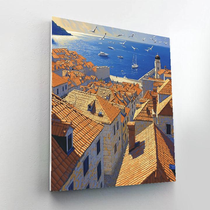 Old Town Rooftops Of Dubrovnik Croatia DIY paint by numbers