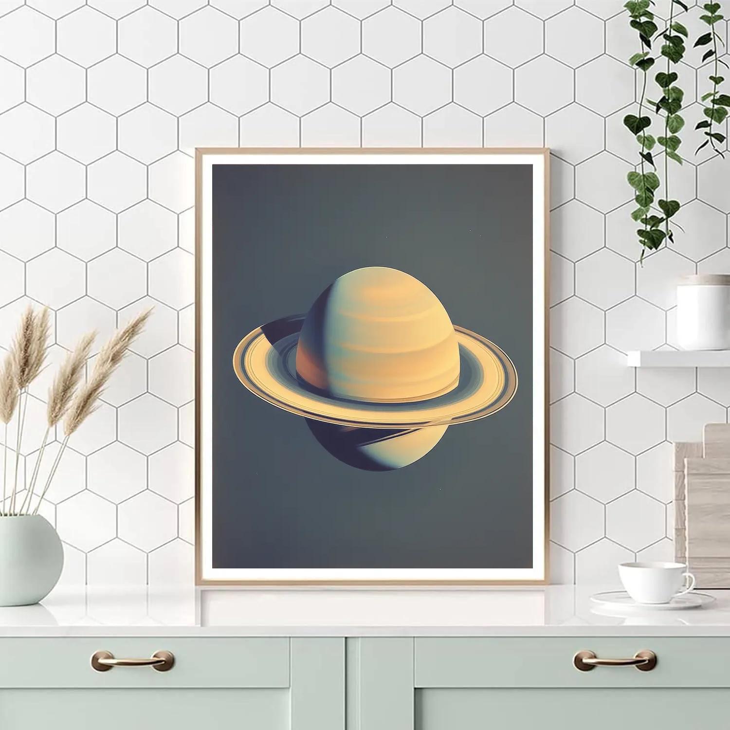 Leonardo Da Vinci Inspired Planetary Rings Quiet Study Number painting
