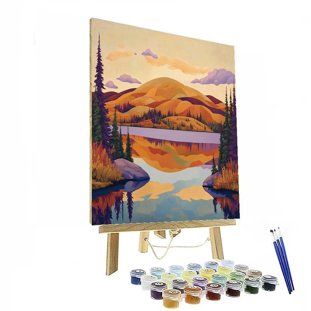 Franklin Carmichael Inspired Autumn Ridge Above Mirror Lake Paint by numbers art