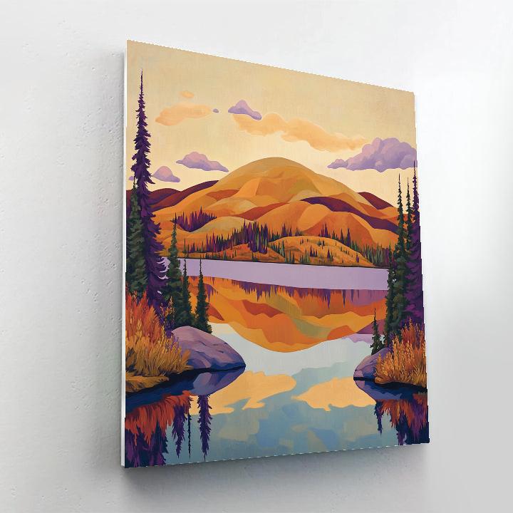 Franklin Carmichael Inspired Autumn Ridge Above Mirror Lake Paint by numbers art